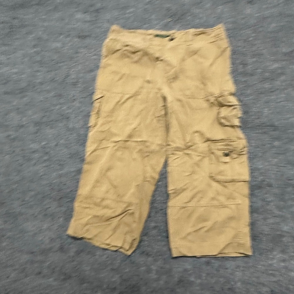 Lauren Ralph Lauren Cargo Pants Womens Size 10 Tan Viscose Capri Utility Pockets